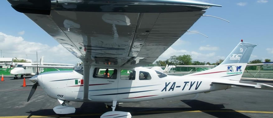 Renta de avioneta para 5 pasajeros en cancun cessna 206 charter privado
